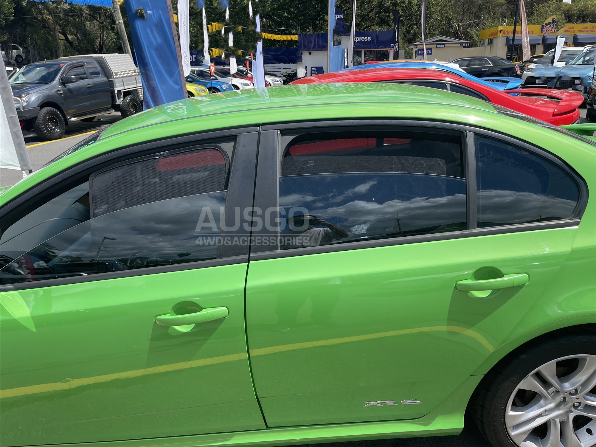 Side view of a green Ford Falcon
