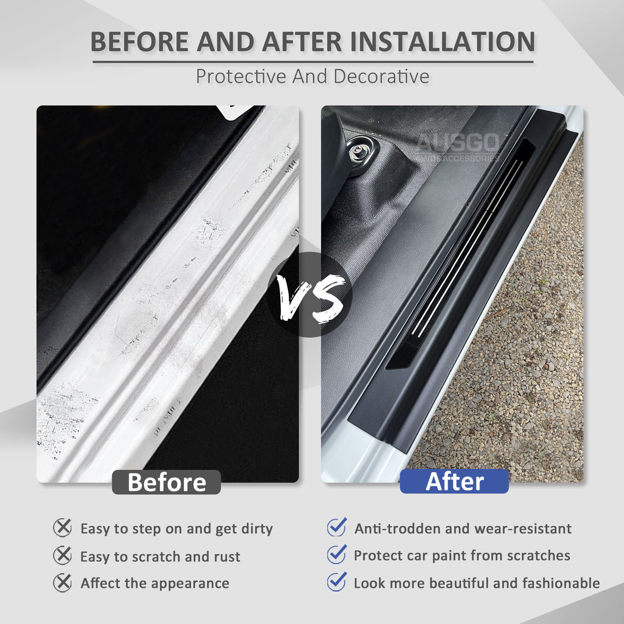 ABS Door Sill Protector for Toyota Fortuner 2015-Onwards