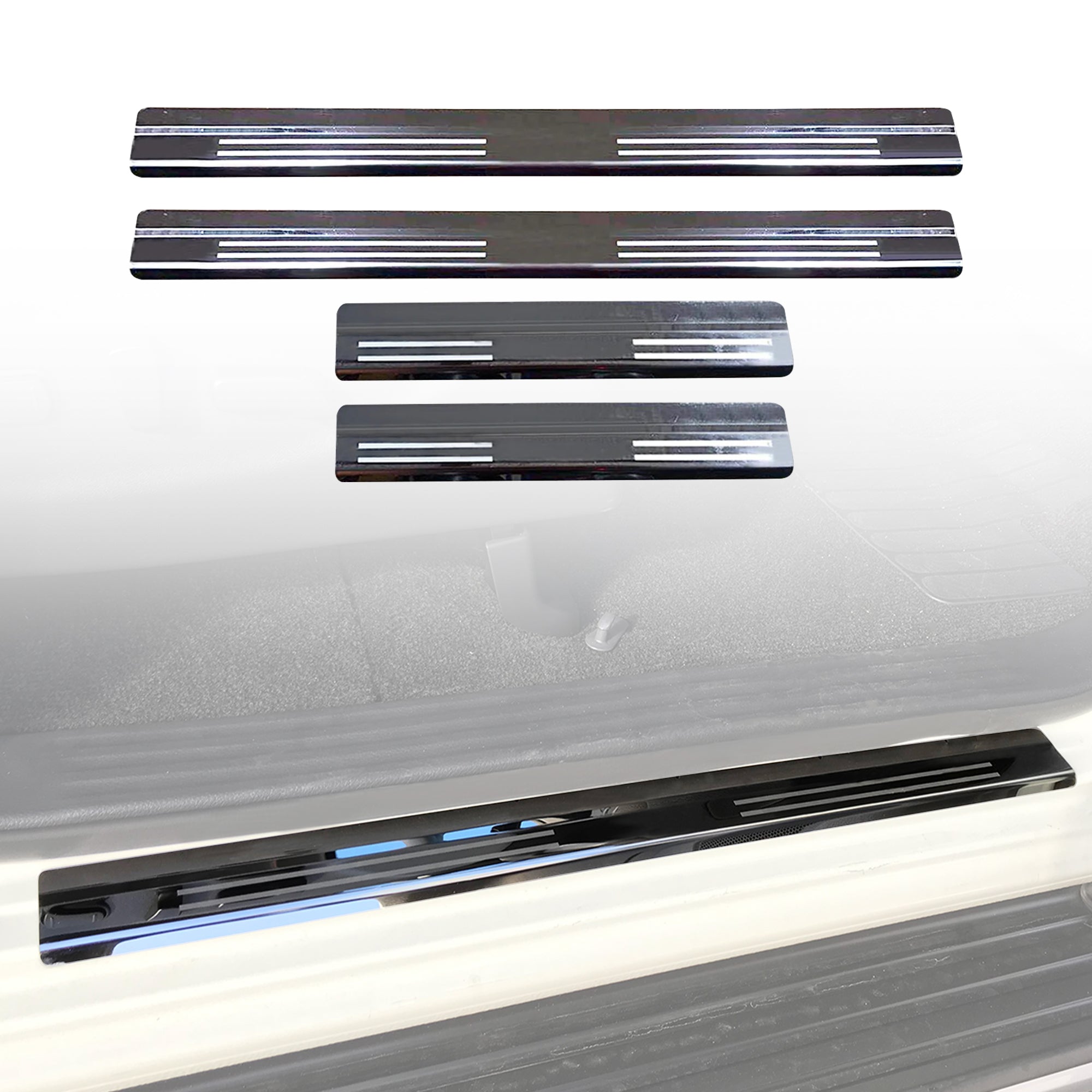 2021-2022 Nissan Navara Pro-4x Set 4PCs Scuff Plate Door Sill Black 2021-2022 Nissan Navara Pro-4x Set 4PCs Scuff Plate Door Sill Black