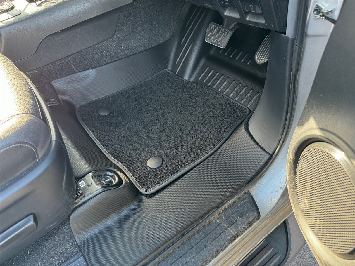 Double-Layer Car Floor Mats for Toyota Hilux Dual Cab 2015-2024 Auto Trans