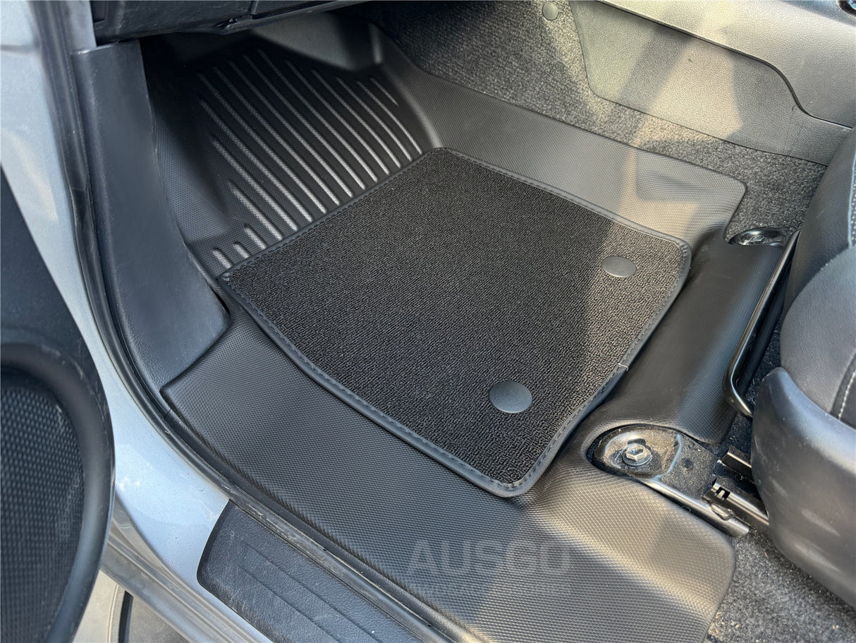 Double-Layer Car Floor Mats for Toyota Hilux Dual Cab 2015-2024 Auto Trans