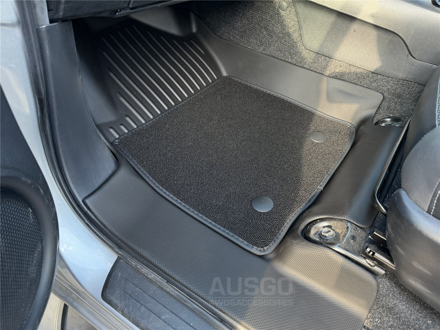 Double-Layer Car Floor Mats for Toyota Hilux Dual Cab 2015-2024 Auto Trans