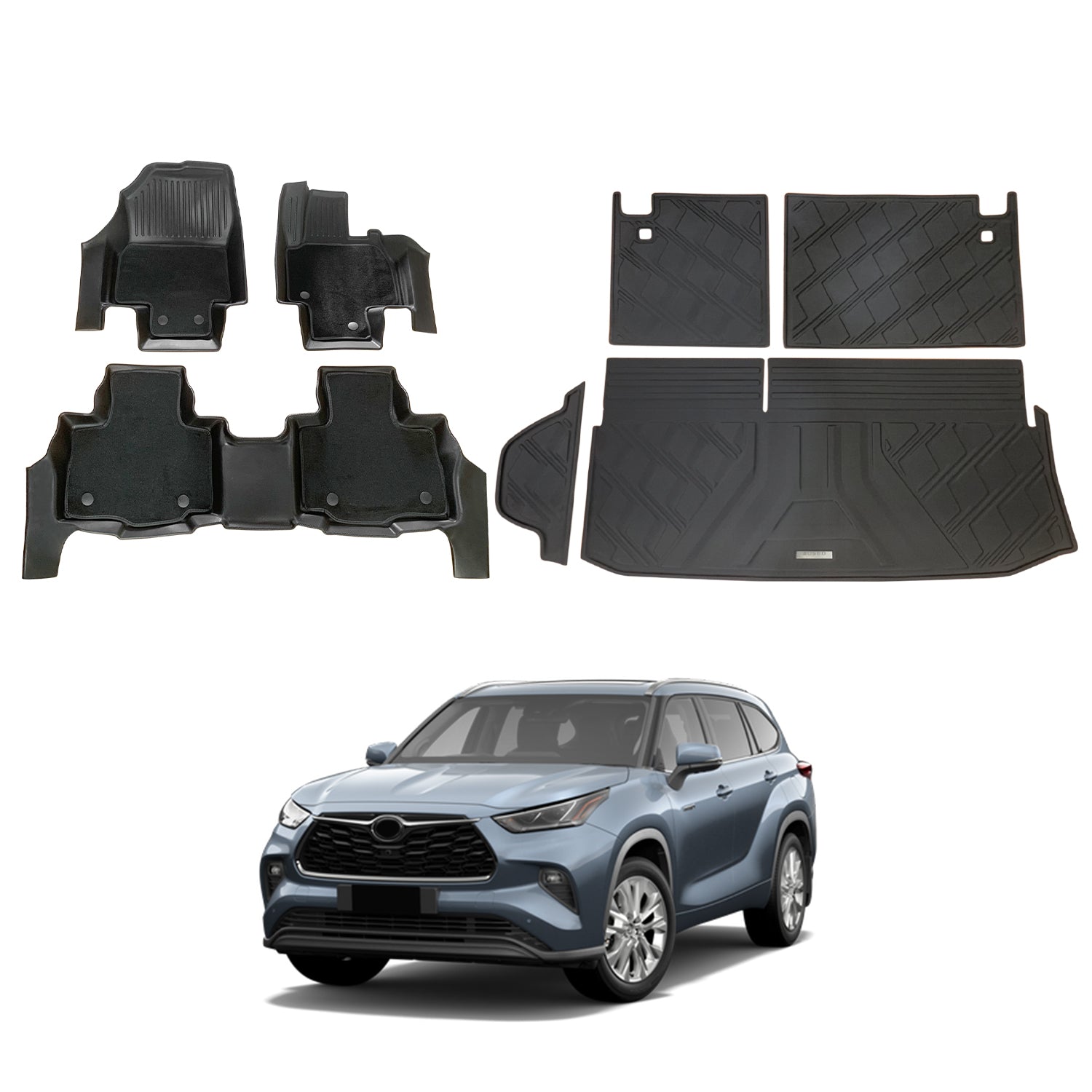 Double-Layer Car Floor Mats for Toyota Kluger 2021-Onwards
