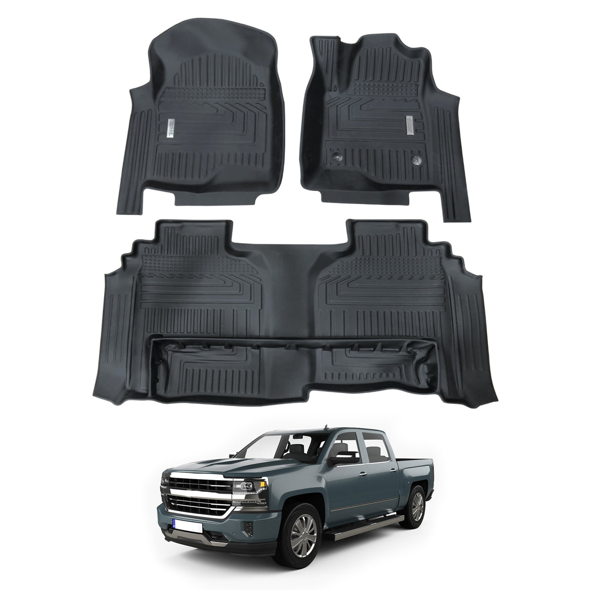 5D Car Floor Mats for Chevrolet Silverado T1 Series 2020-Onwards