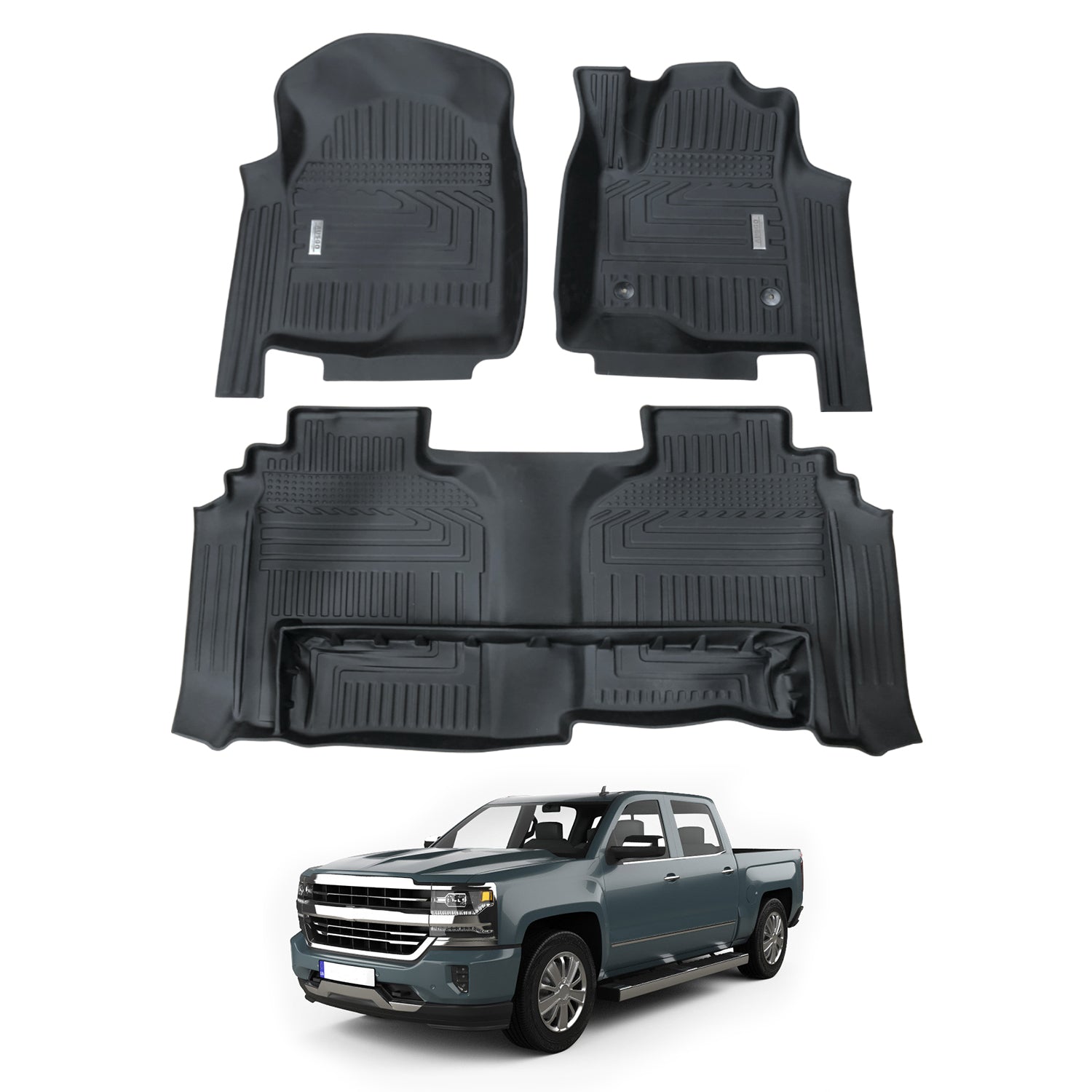 5D Car Floor Mats for Chevrolet Silverado T1 Series 2020-Onwards