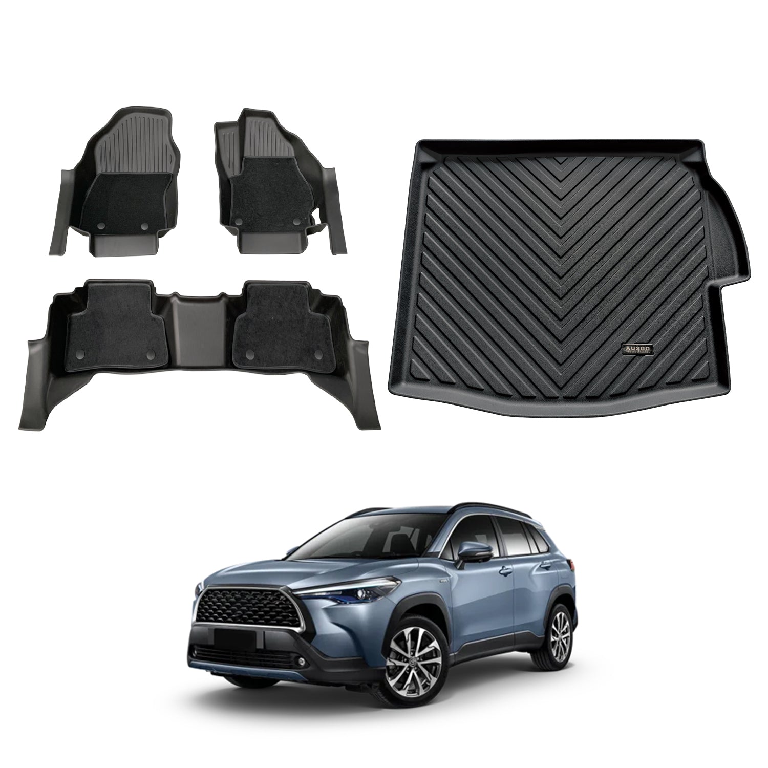 Double-Layer Car Floor Mats for Toyota Corolla Cross 2022-Onwards