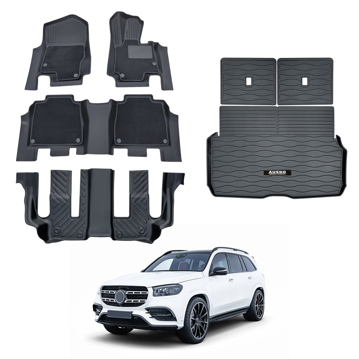 Double-Layer Car Floor Mats for Mercedes-Benz GLS-Class GLS Class X167 2019-Onwards
