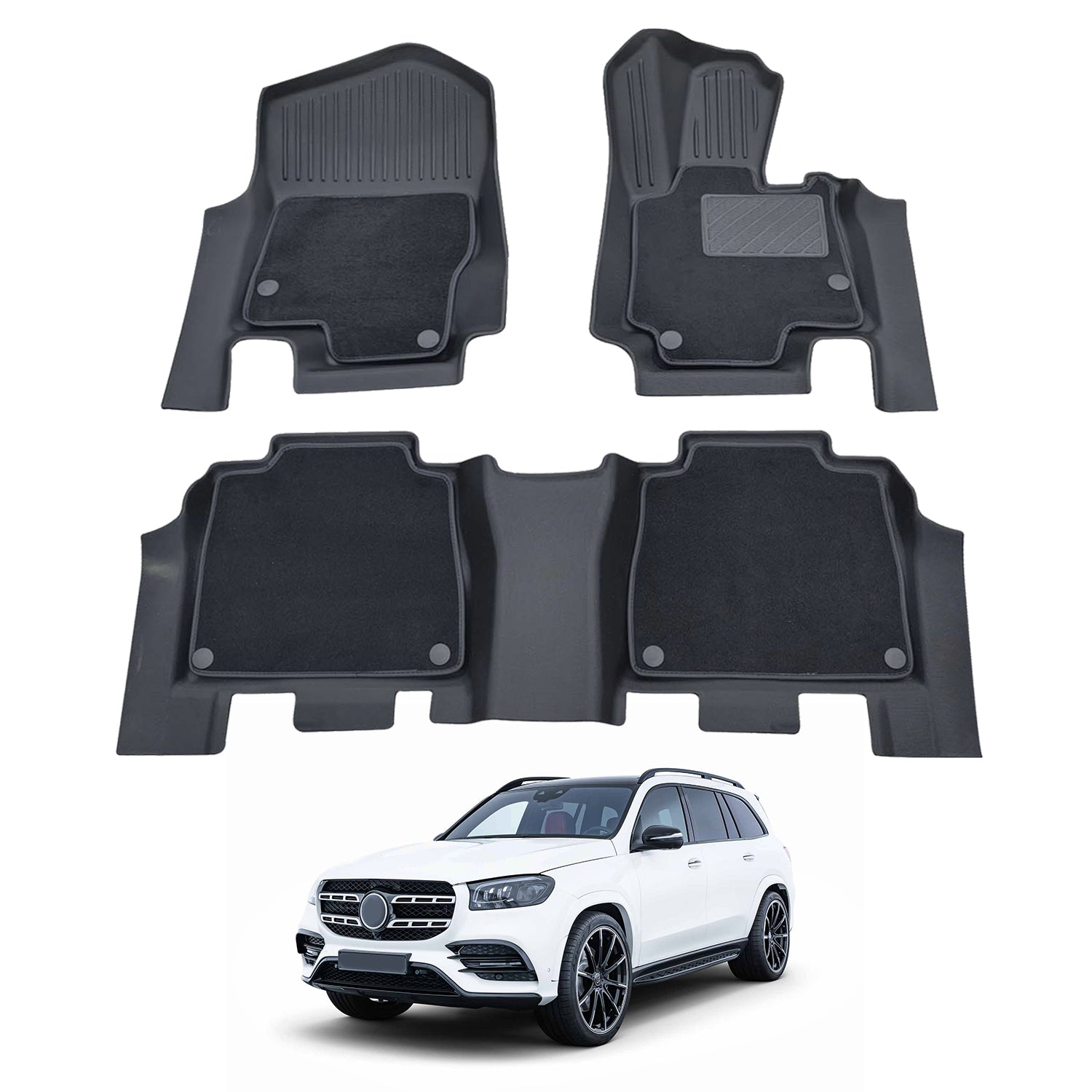 Double-Layer Car Floor Mats for Mercedes-Benz GLS-Class GLS Class X167 2019-Onwards