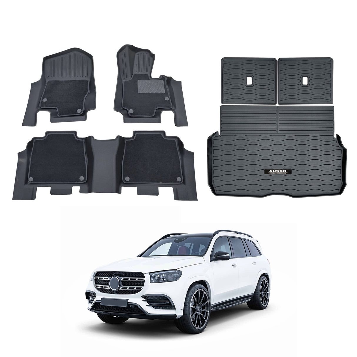 Double-Layer Car Floor Mats for Mercedes-Benz GLS-Class GLS Class X167 2019-Onwards