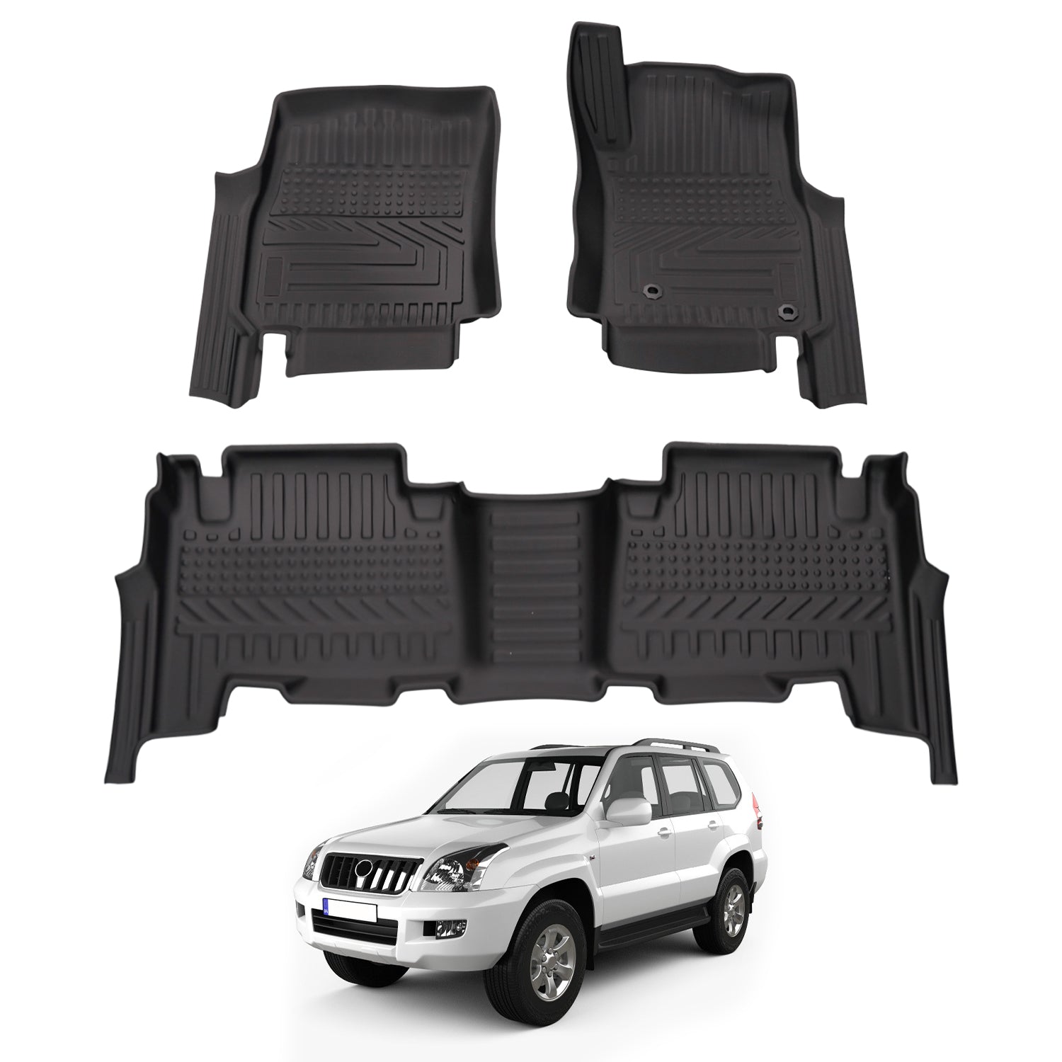 5D Car Floor Mats for Toyota Landcruiser Prado 120 Auto Transmission 2003-2009