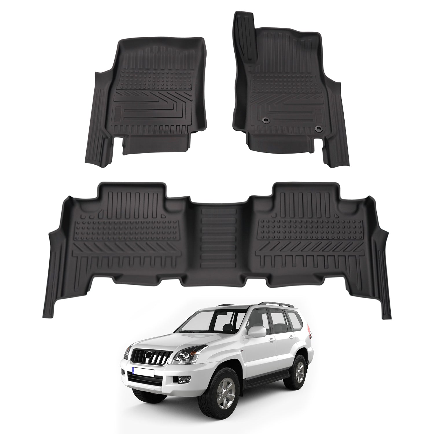 5D Car Floor Mats for Toyota Landcruiser Prado 120 Auto Transmission 2003-2009