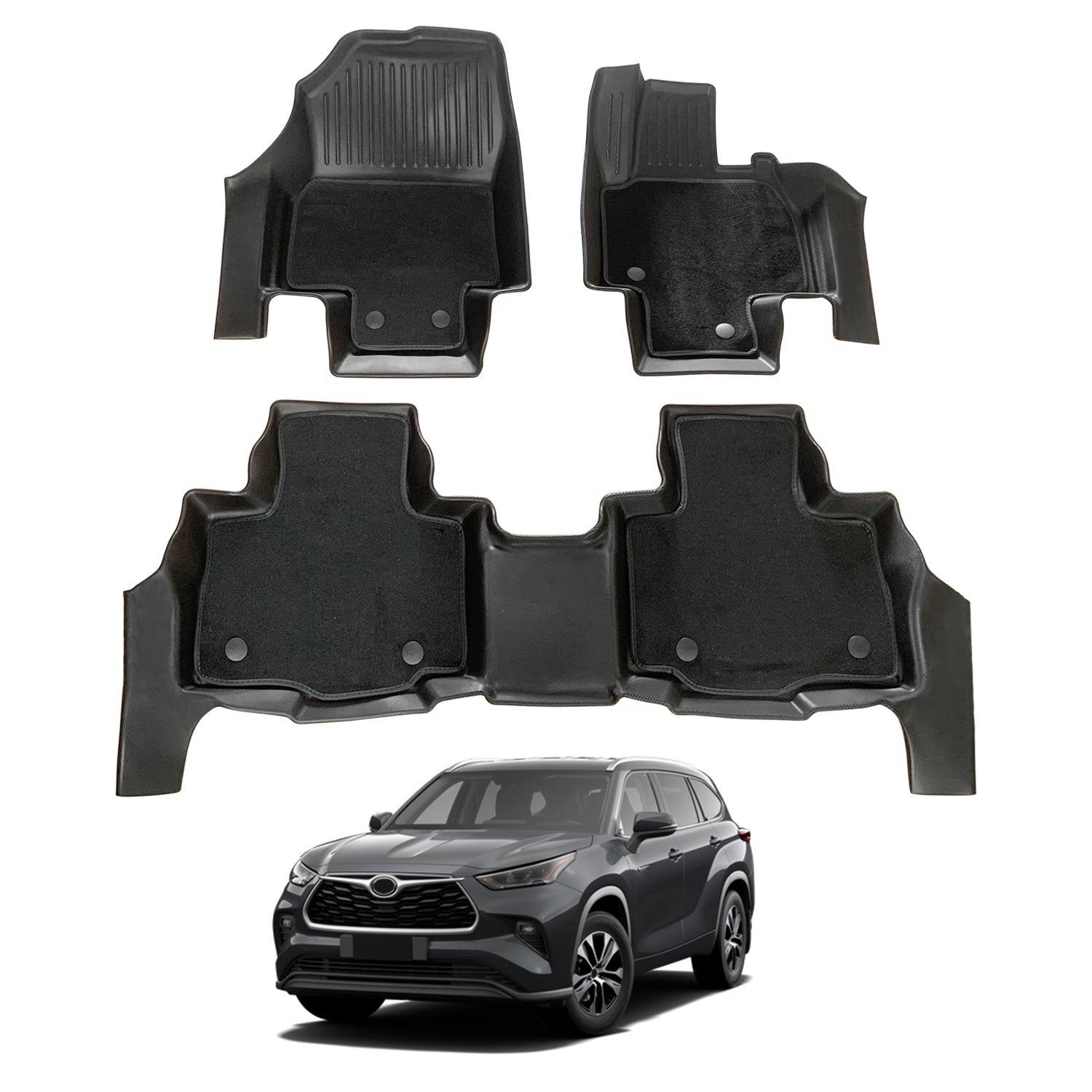 Double-Layer Car Floor Mats for Toyota Kluger 2021-Onwards
