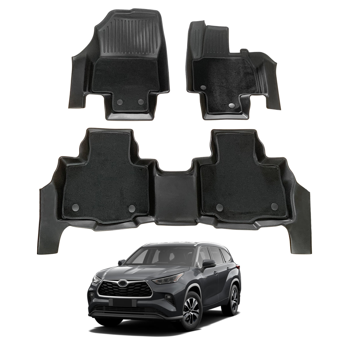 Double-Layer Car Floor Mats for Toyota Kluger 2021-Onwards