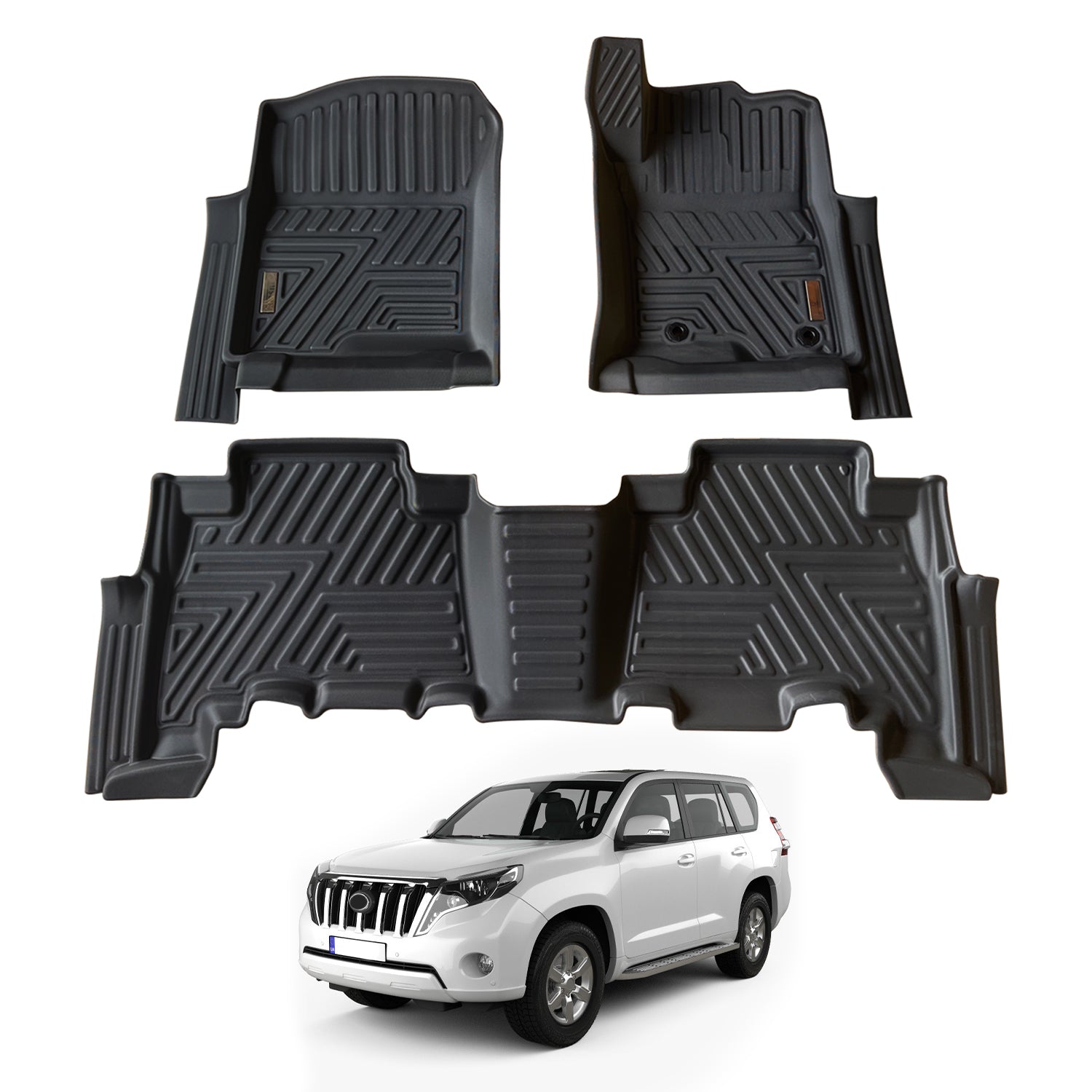 5D Car Floor Mats for Toyota LandCruiser Prado 150 Series 7 Seats 2009-Onwards