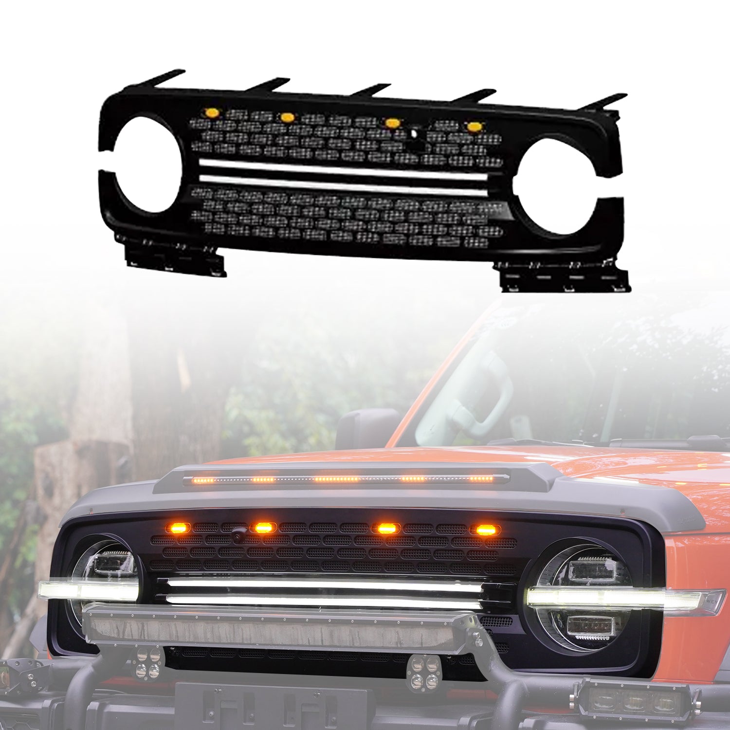 Front Grille with LED Light for GWM Tank 300 2023-Onwards