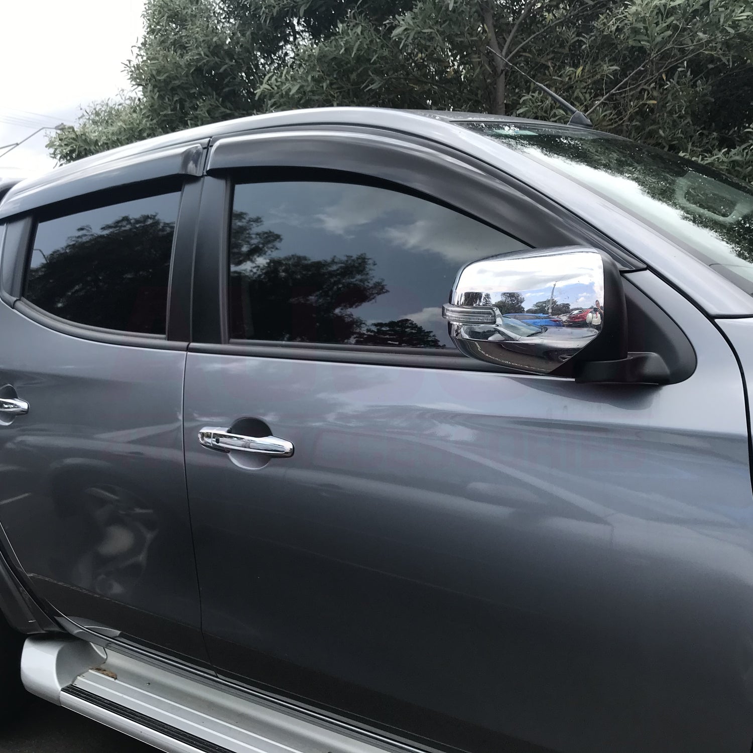 Weather Shields + Bonnet Protector for Mitsubishi Triton MQ Dual Cab 2015-2018