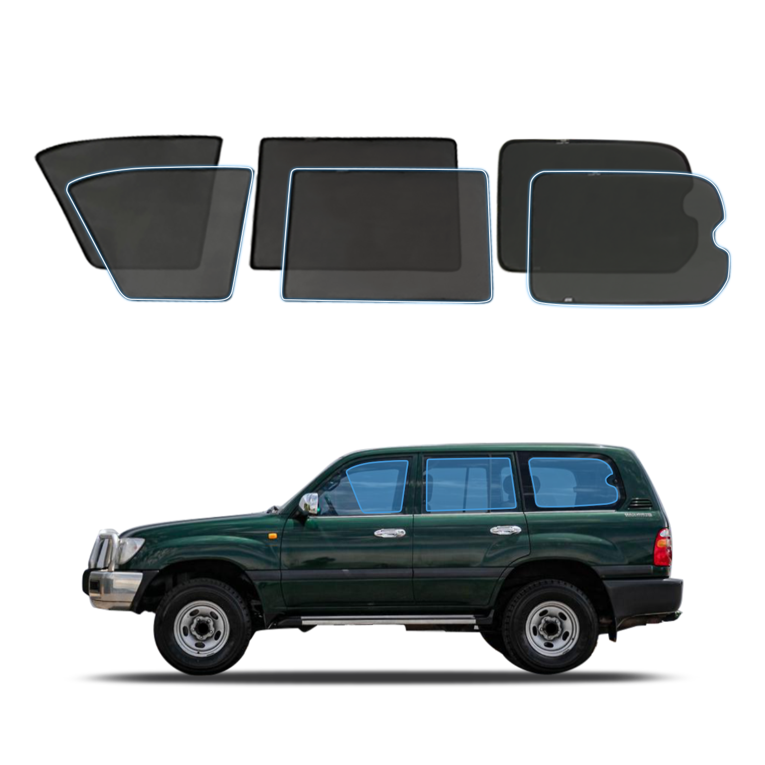 Magnetic Window Sun Shade for Toyota Land Cruiser 100 105 Series 1998-