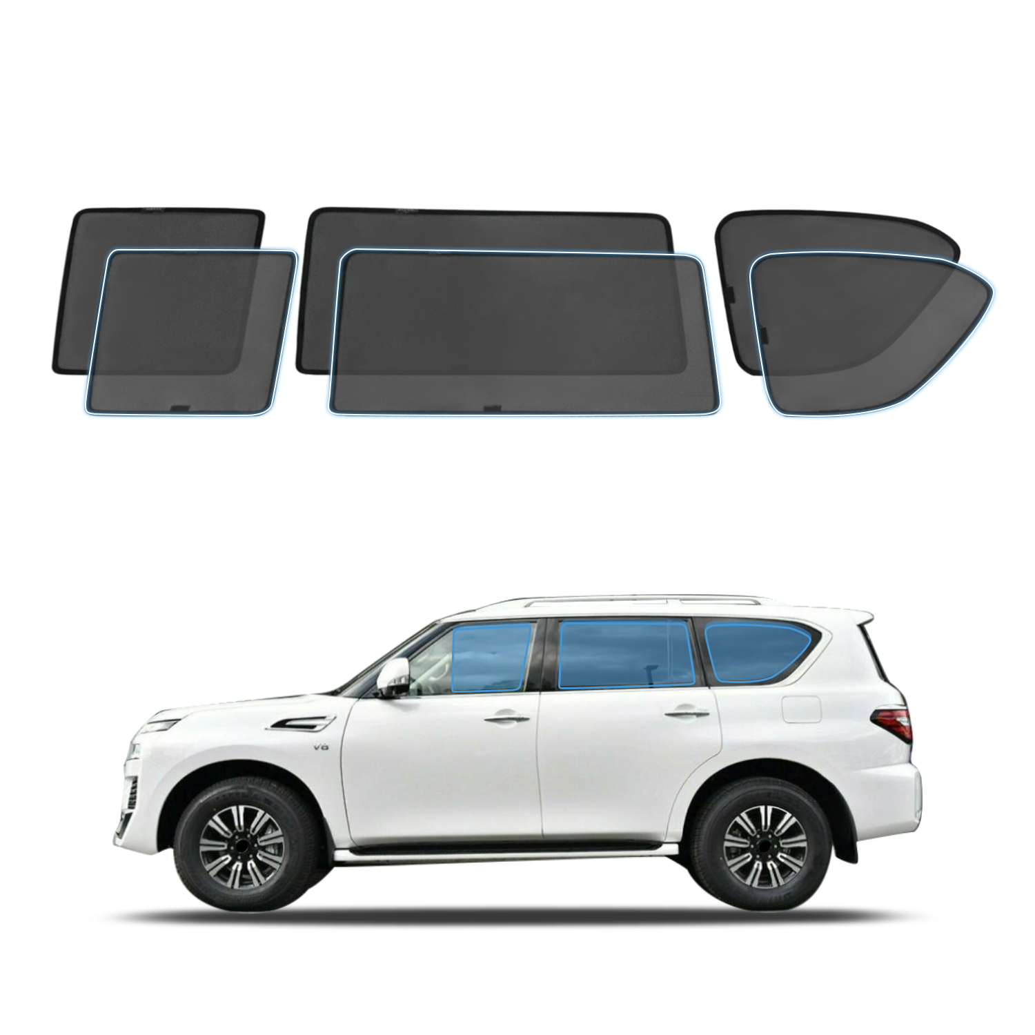 PRE-ORDER Magnetic Window Sun Shade for Nissan Patrol Y62 2012-Onwards