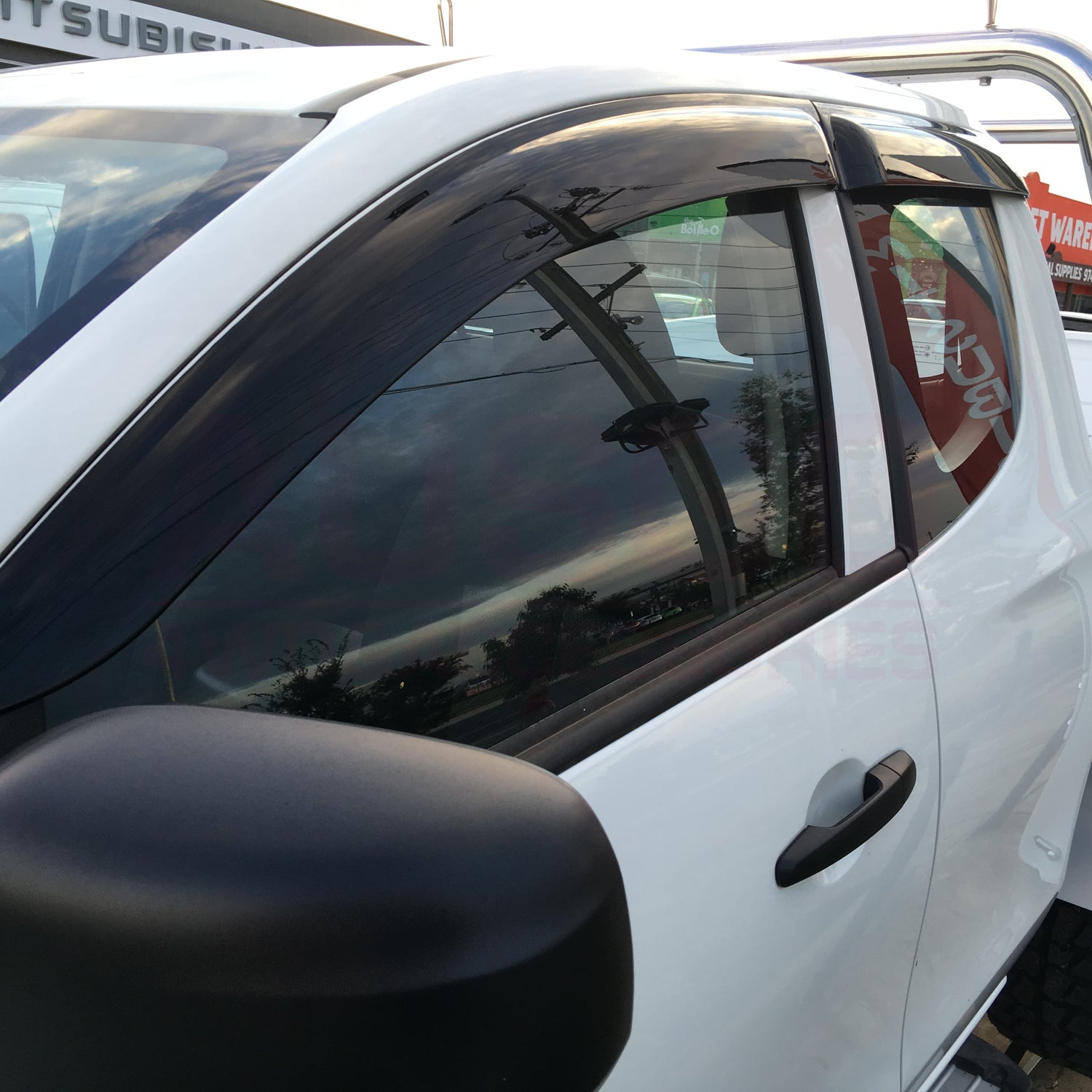 Weather Shields + Bonnet Protector for Mitsubishi Triton MQ Extra Cab 2015-2018