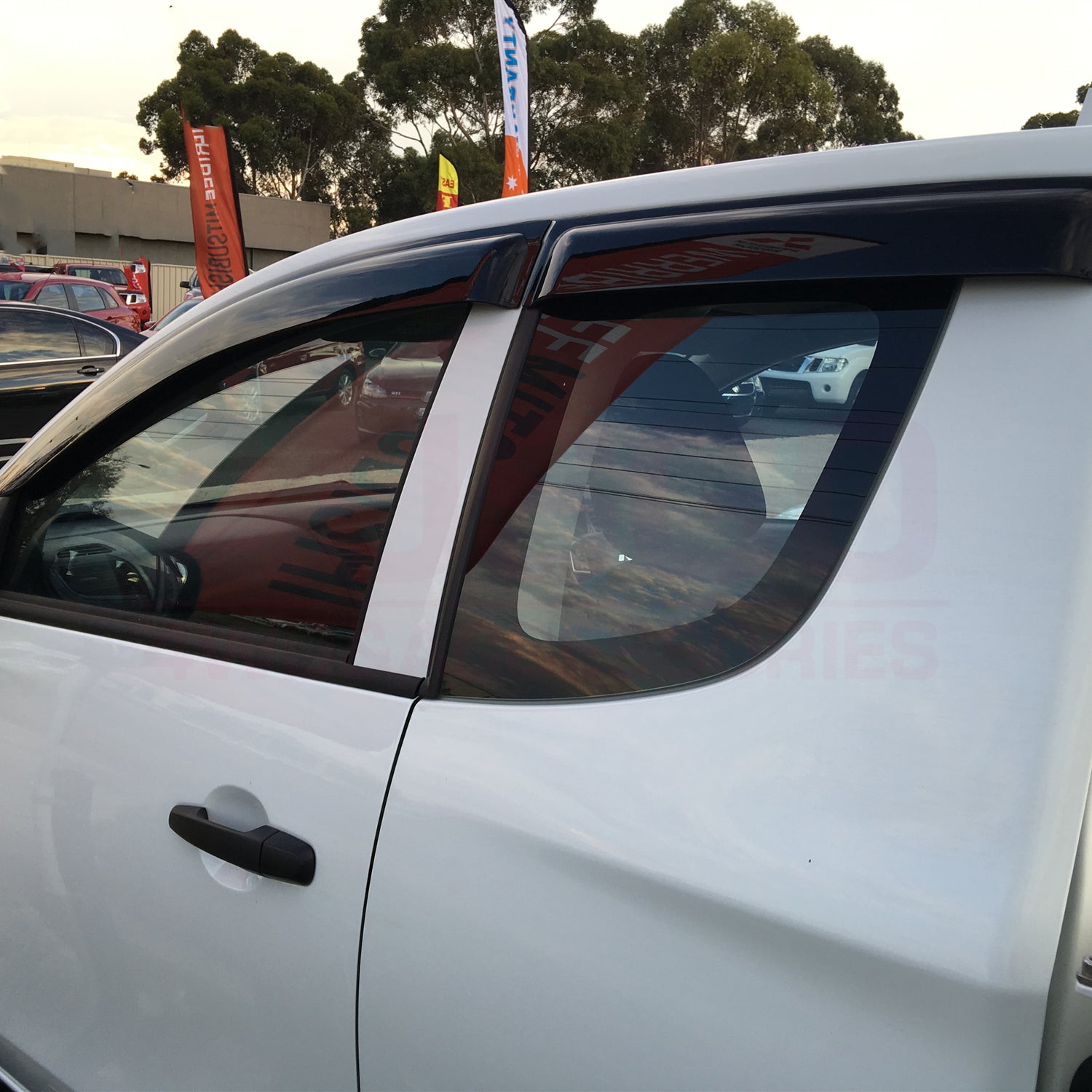 Weather Shields + Bonnet Protector for Mitsubishi Triton MQ Extra Cab 2015-2018