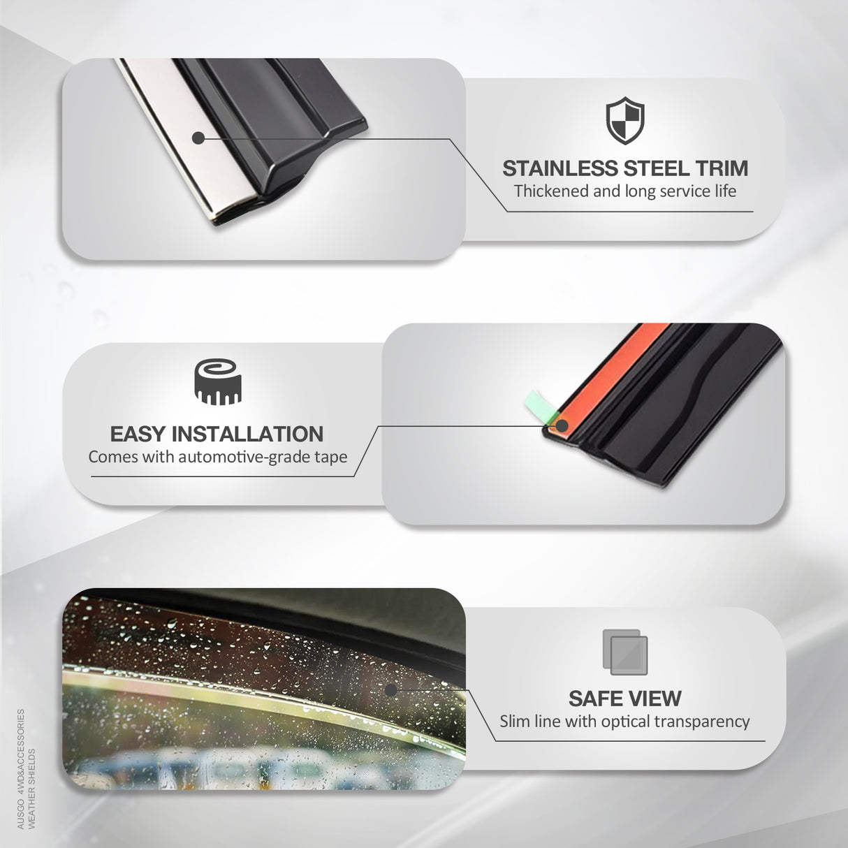 Stainless Trim Weather Shields for Jeep Grand Cherokee L WL 7 Seats 2021-Onwards