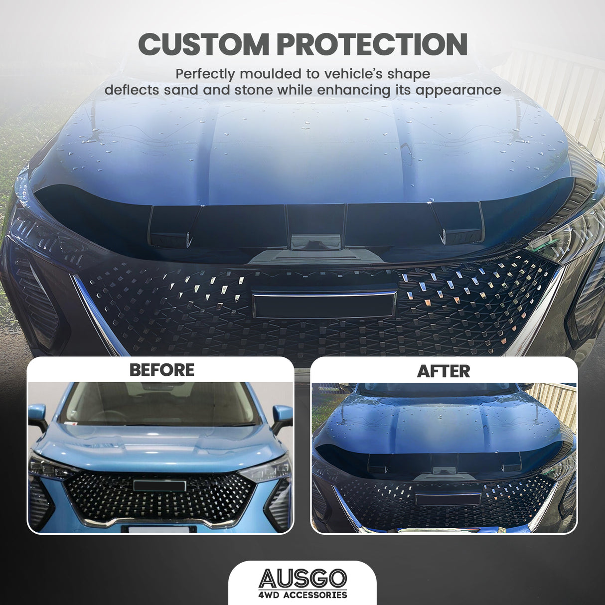 Stainless Trim Weather Shields + Bonnet Protector for Haval Jolion 2021-2024