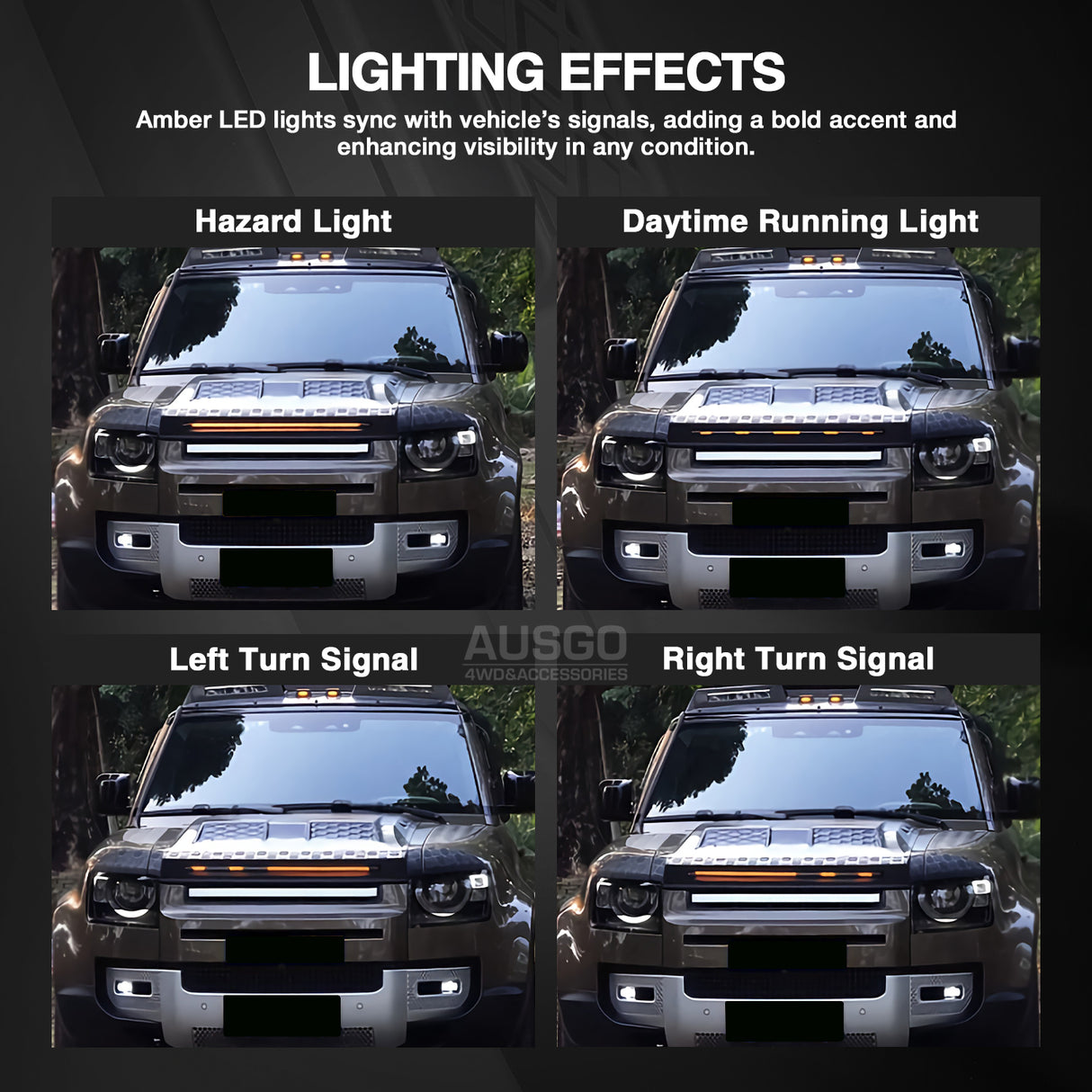 Bonnet Protector with LED Light for Land Rover Defender 2020-Onwards