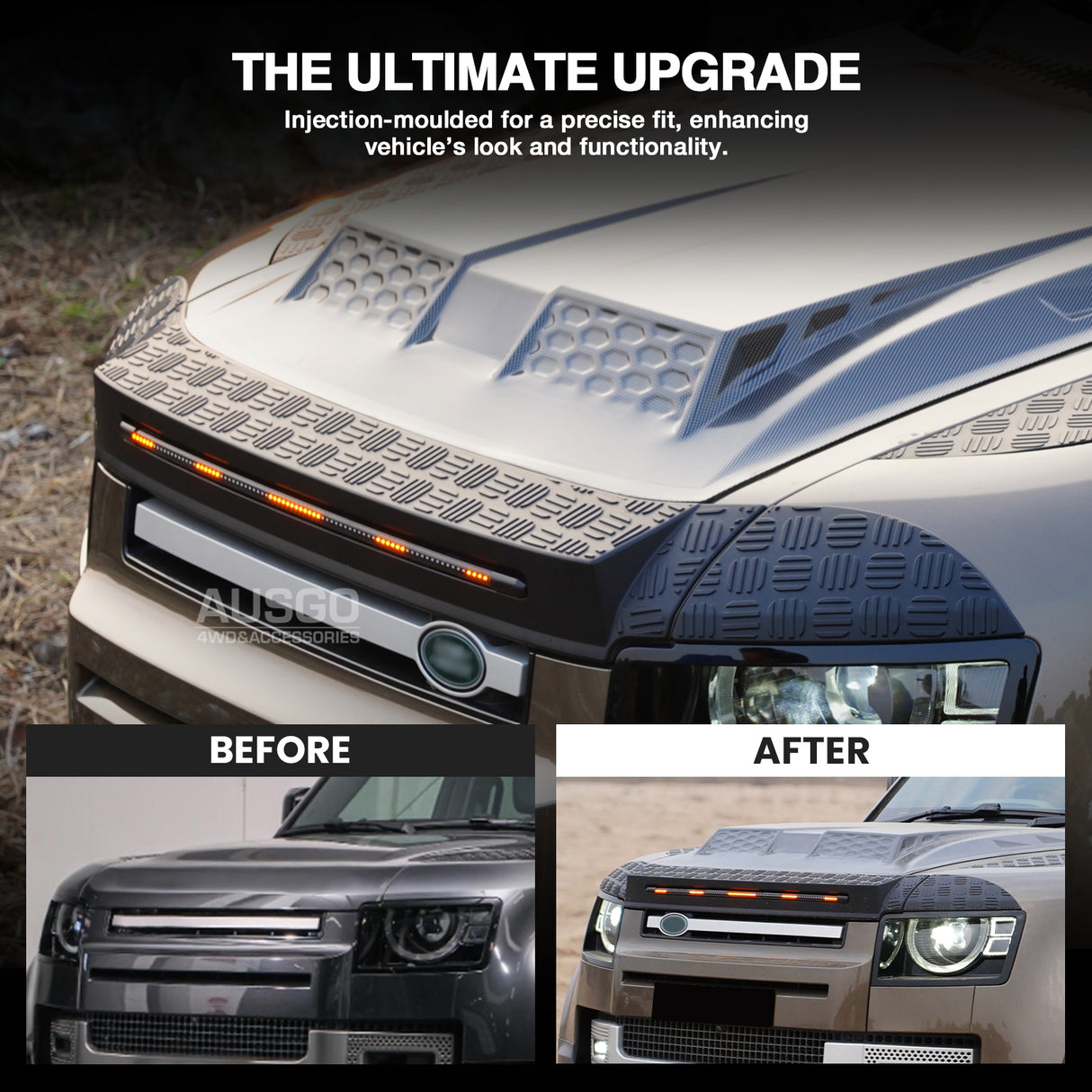 Bonnet Protector with LED Light for Land Rover Defender 2020-Onwards