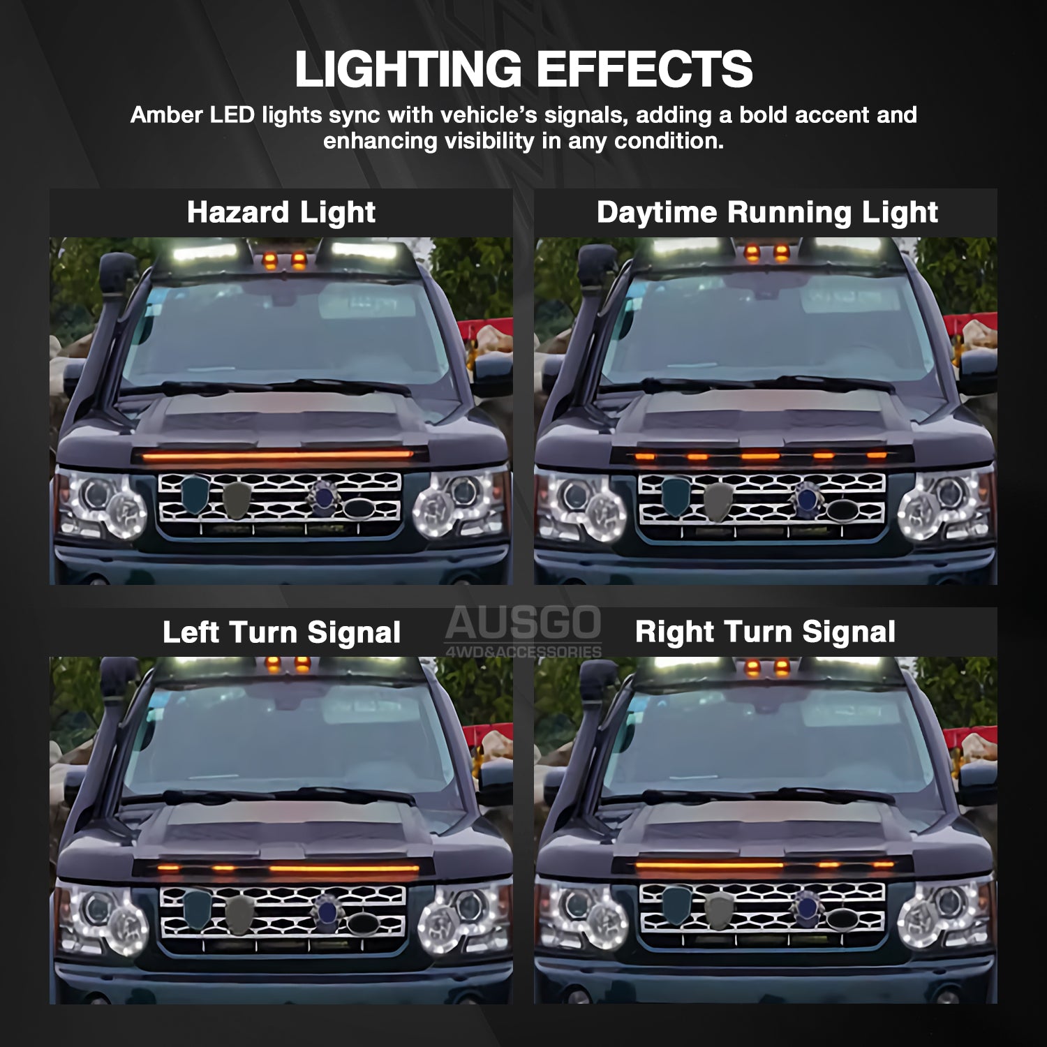 Bonnet Protector with LED Light for Land Rover Discovery 3 4 2004-2016