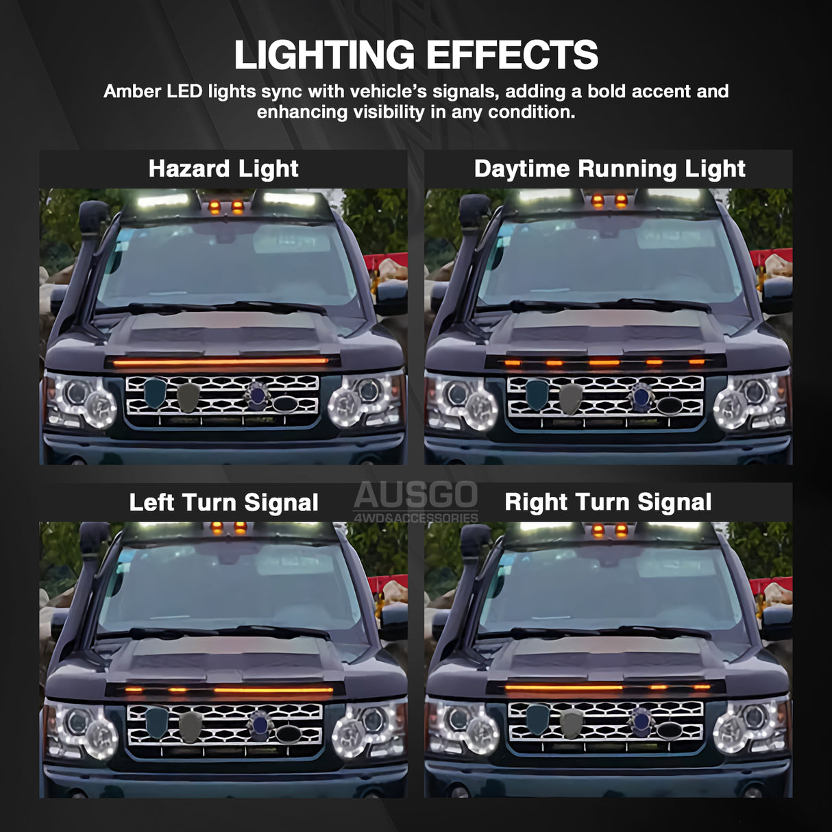 Bonnet Protector with LED Light for Land Rover Discovery 3 4 2004-2016
