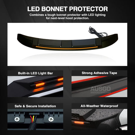 Bonnet Protector with LED Light for Land Rover Discovery 3 4 2004-2016