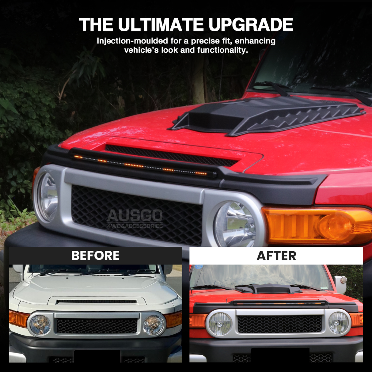 Bonnet Protector with LED Light for Toyota FJ Cruiser 2011-2019