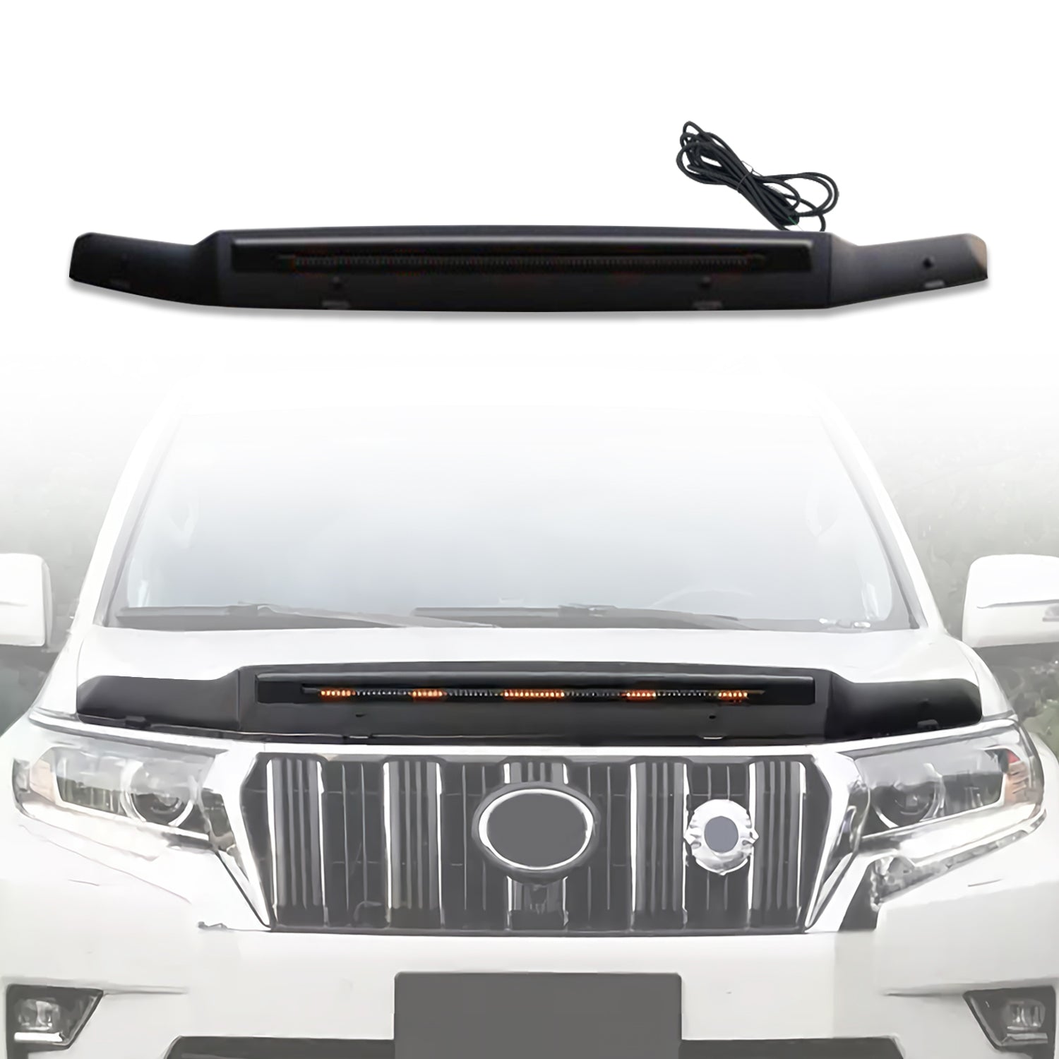 Bonnet Protector with LED Light for Toyota Land Cruiser Prado 150 Series 2018-2024