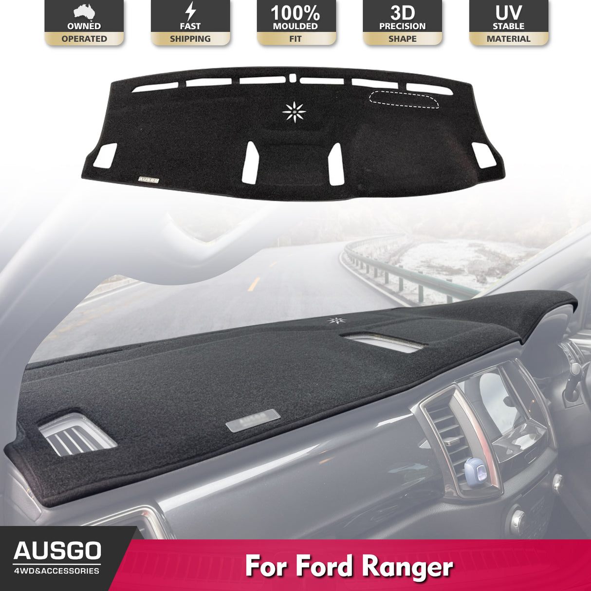Dash Mat for Ford Ranger Wildtrack / Raptor 2015-2022
