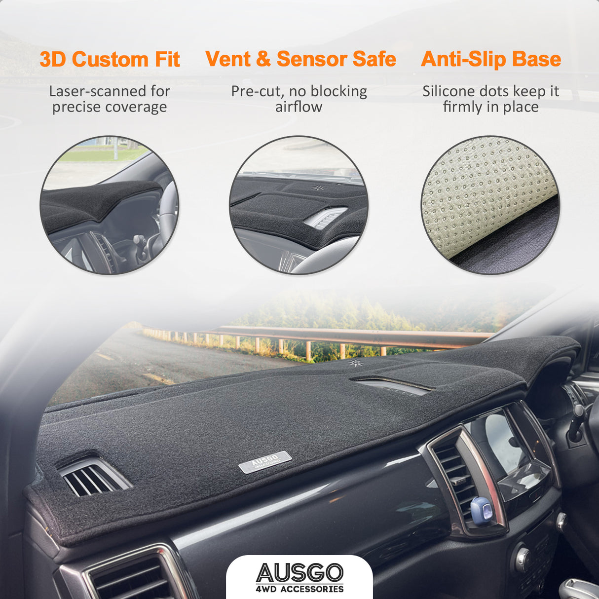 Dash Mat for Ford Ranger Wildtrack / Raptor 2015-2022