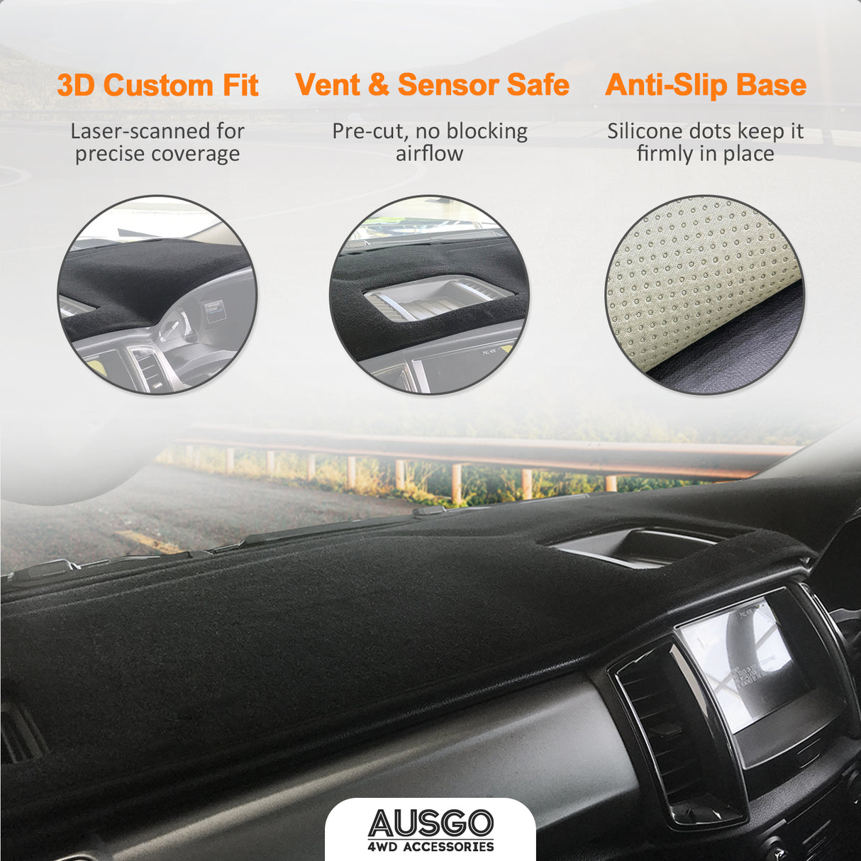 Dash Mat for Ford Ranger XL / XLS / XLT / FX4 2015-2022