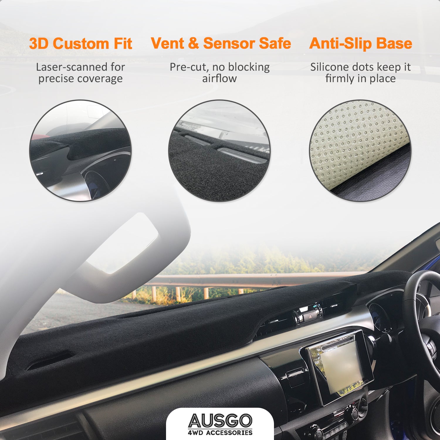 Dash Mat for Toyota Hilux REVO 2015-Onwards