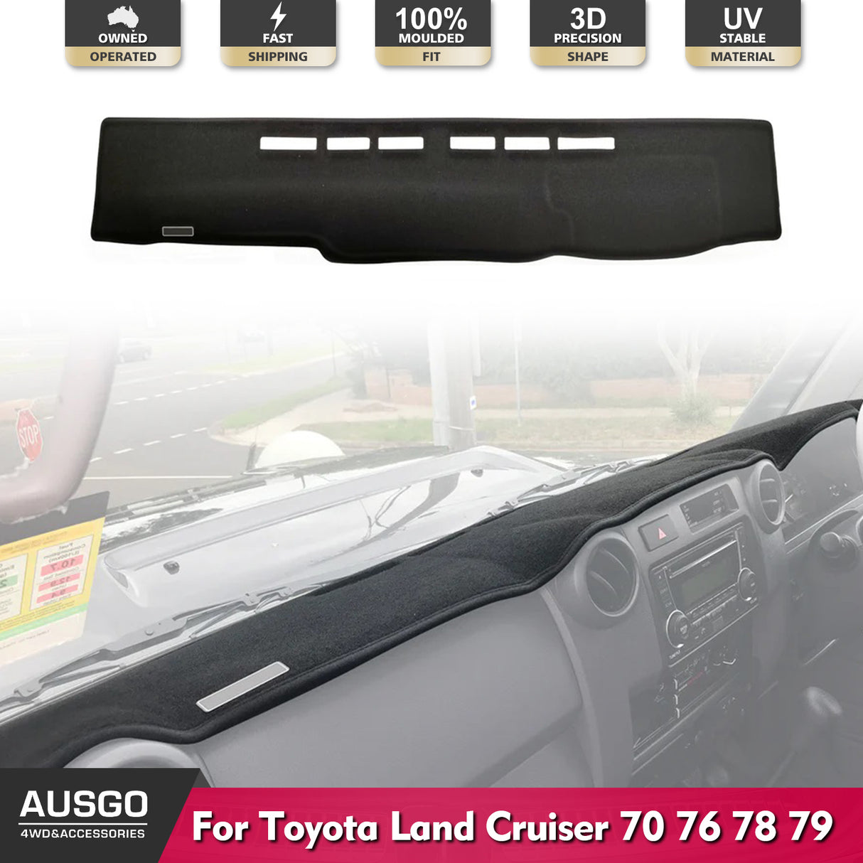 Dash Mat for Toyota Land Cruiser 70 76 78 79 Series 2009-2023