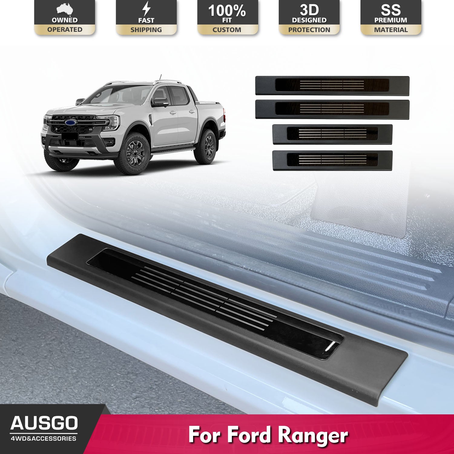ABS Door Sill Protector for Ford Ranger Next-Gen 2022-Onwards