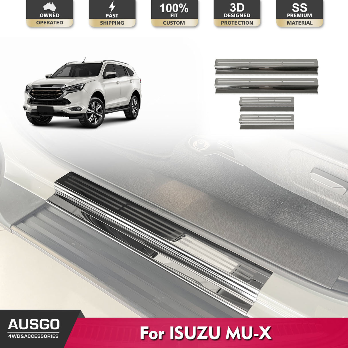 Stainless Door Sill Protector for ISUZU MUX MU-X 2021-Onwards