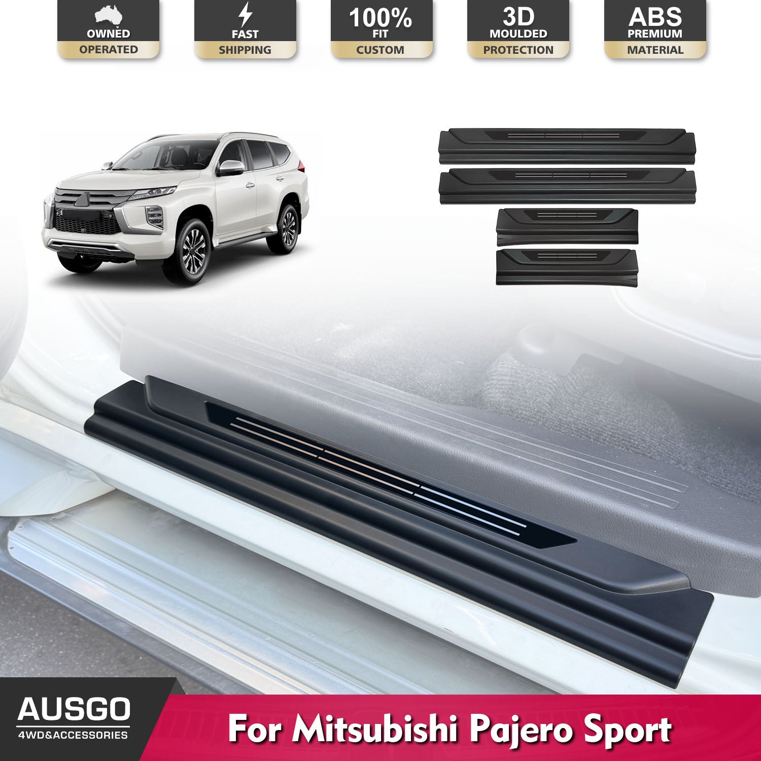 ABS Door Sill Protector for Mitsubishi Pajero Sport 2015-Onwards
