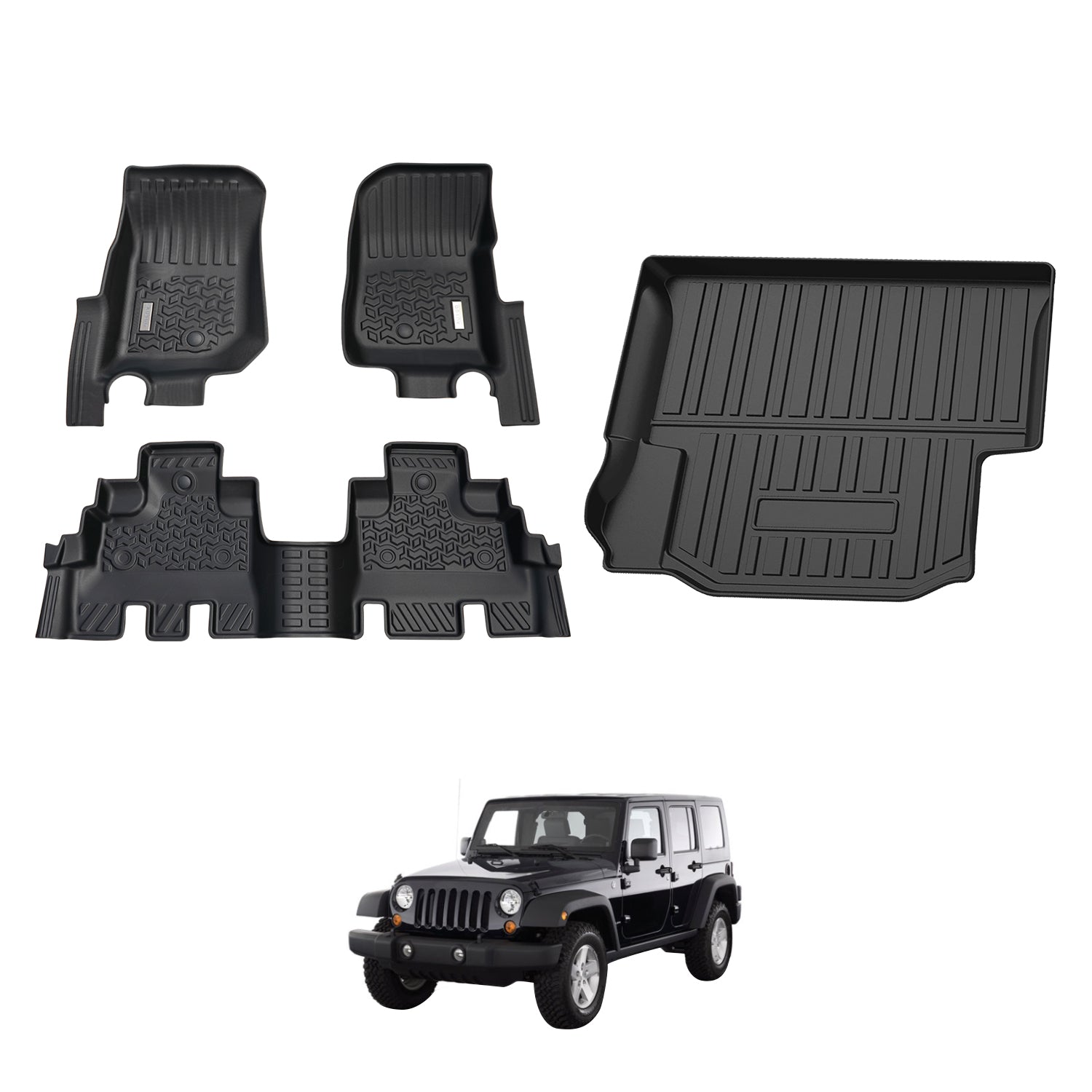 5D Car Floor Mats for Jeep Wrangler JK Series 4Door 2007-2011