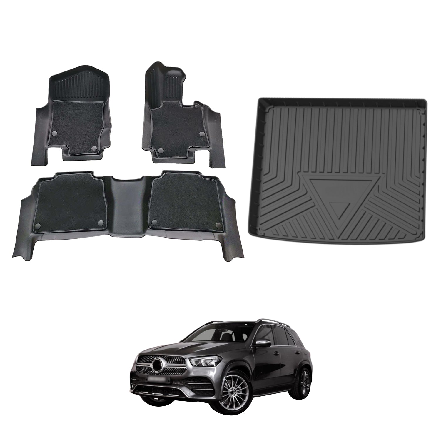 Double-Layer Car Floor Mats for Mercedes-Benz GLE Class V167 2019-Onwards