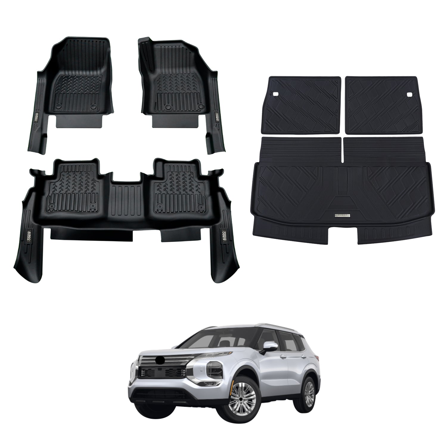 7D Car Floor Mats for Mitsubishi Outlander 7 Seater Petrol 2021-Onwards