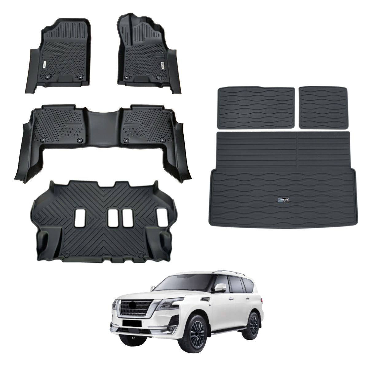 5D Car Floor Mats for Nissan Patrol Y62 2012-Onwards