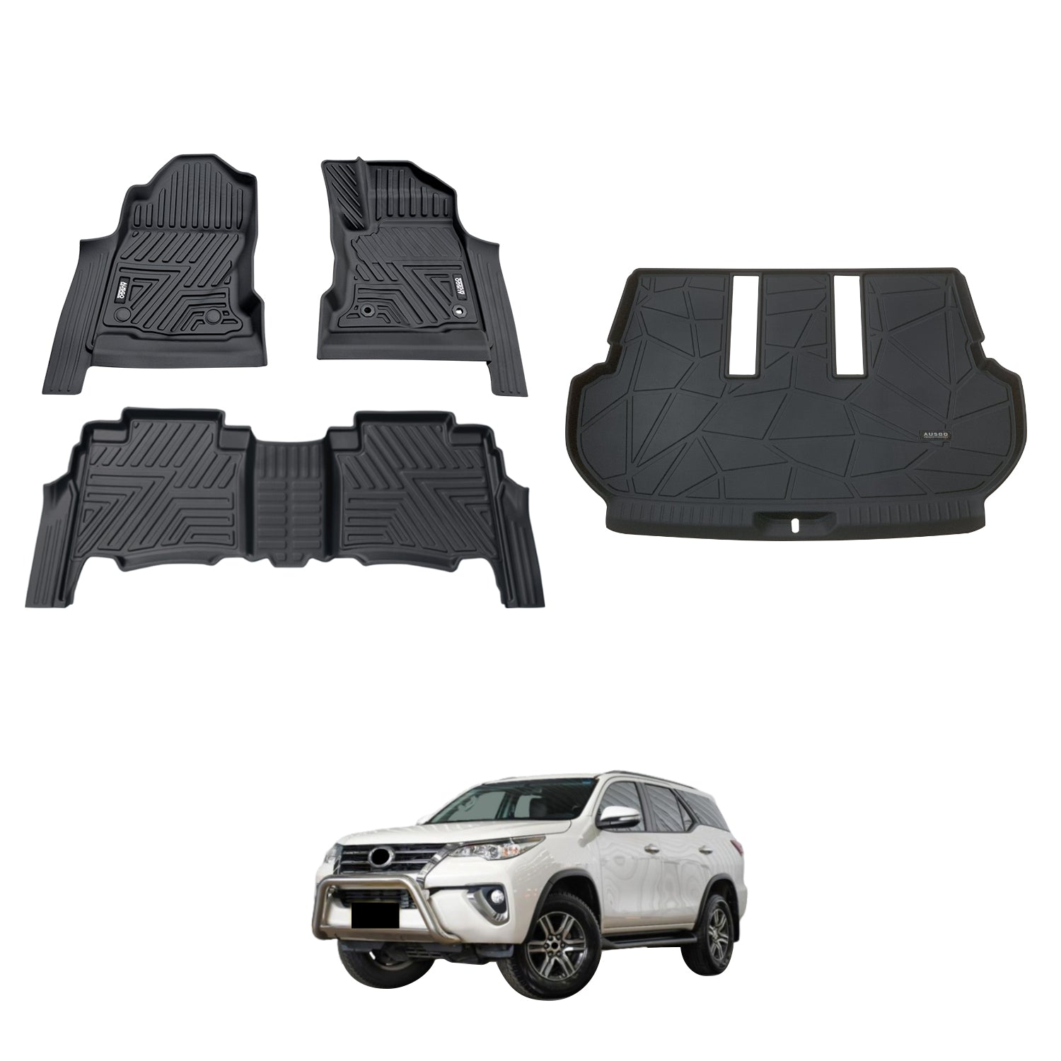 5D Car Floor Mats for Toyota Fortuner Auto Transmission 2015-Onwards