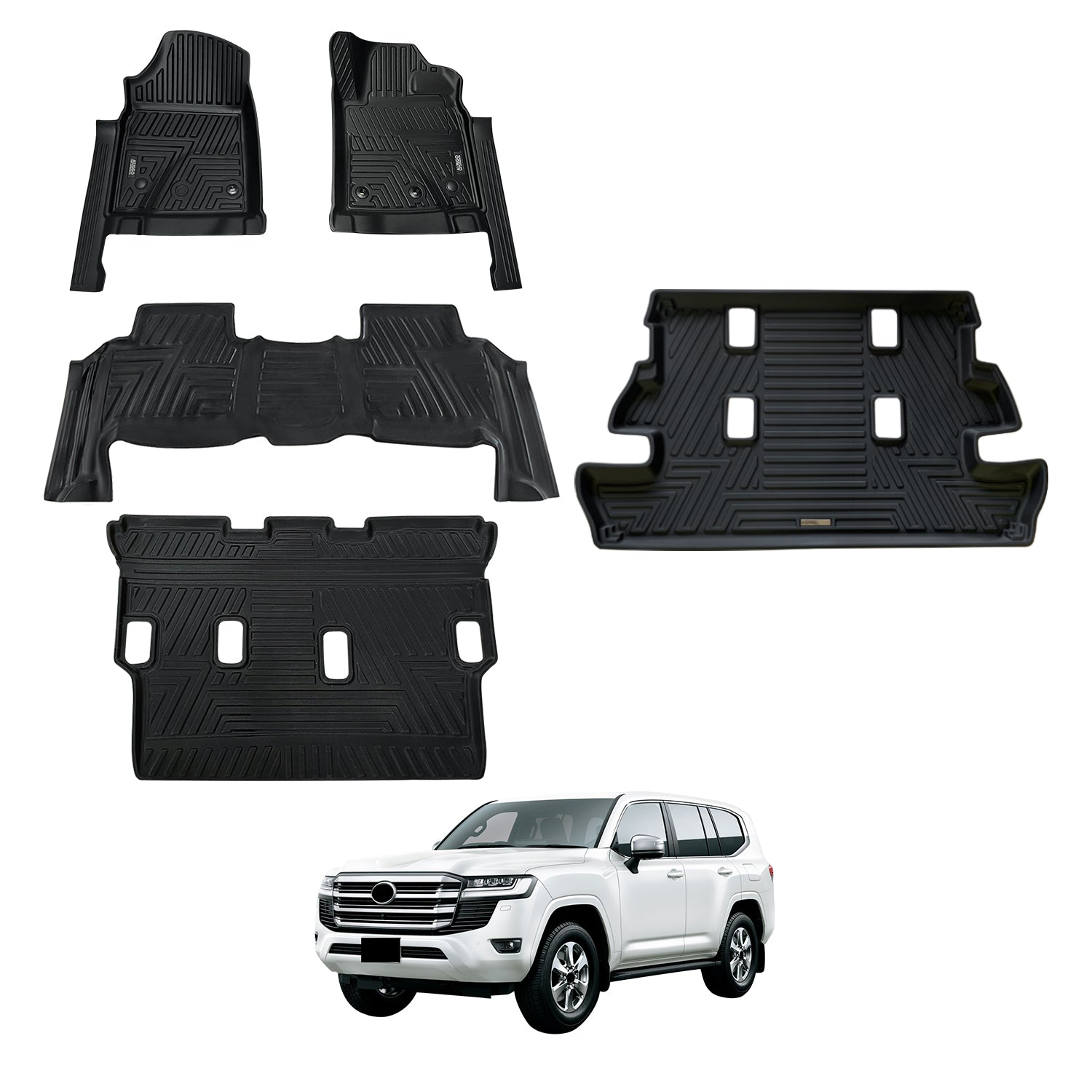 5D Moulded Car Floor Mats for Toyota Land Cruiser 200 Series 2012-2021