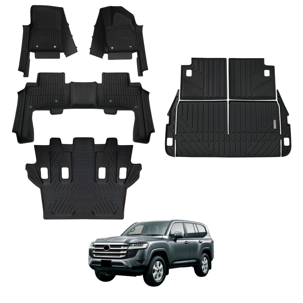 7D Injection Floor Mats for Toyota Land Cruiser 300 Series 2021-Onwards