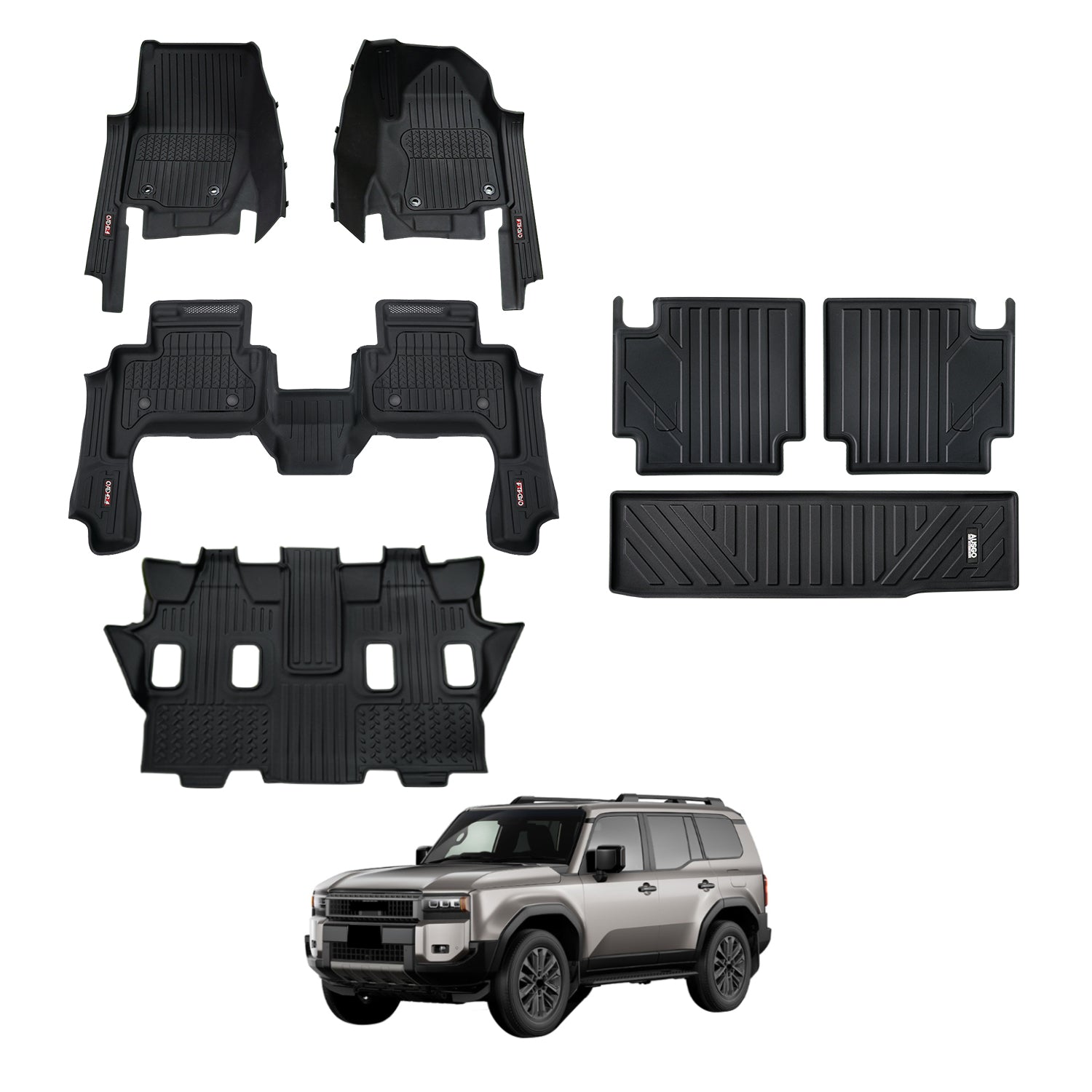 7D Injection Floor Mats for Toyota Land Cruiser Prado 250 Series LC250 2024-Onwards