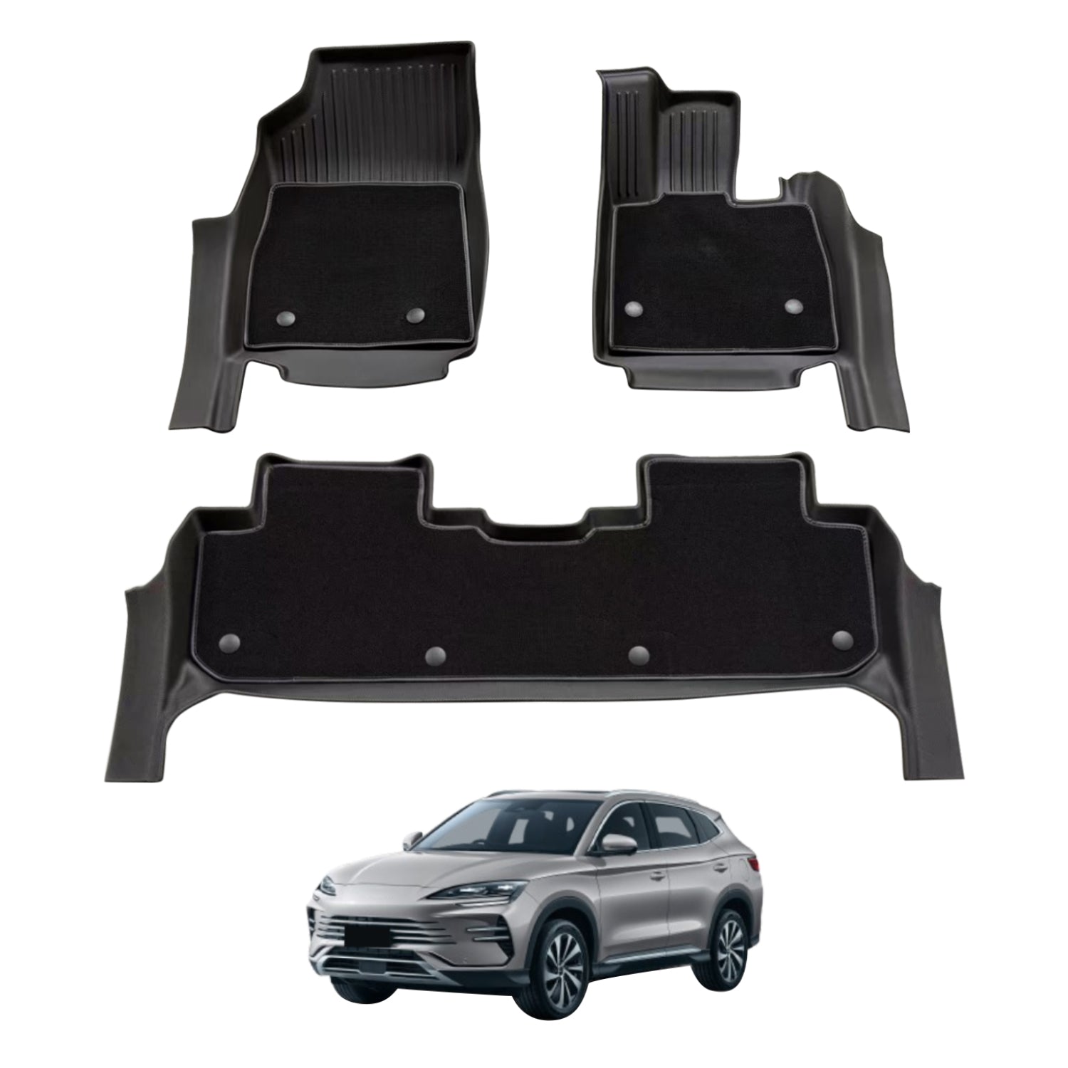 Double-Layer Car Floor Mats for BYD SEALION 6 2024-Onwards